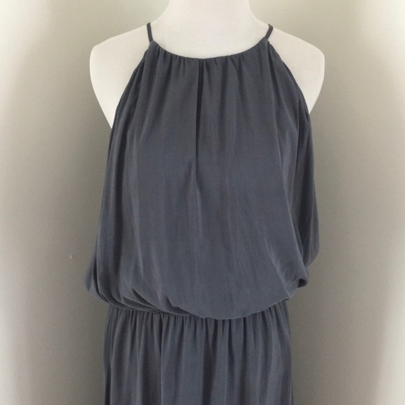 H&M • Gray Open Back Halter Maxi Dress, sz 4 - Picture 2 of 10